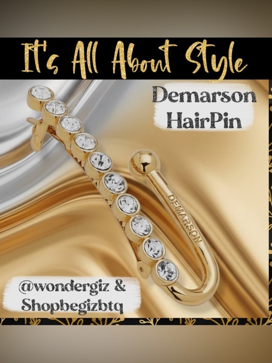 NWT Authentic Demarson Women\'s 12k Gold Plated Maia Crystal Hair Clip main image 4